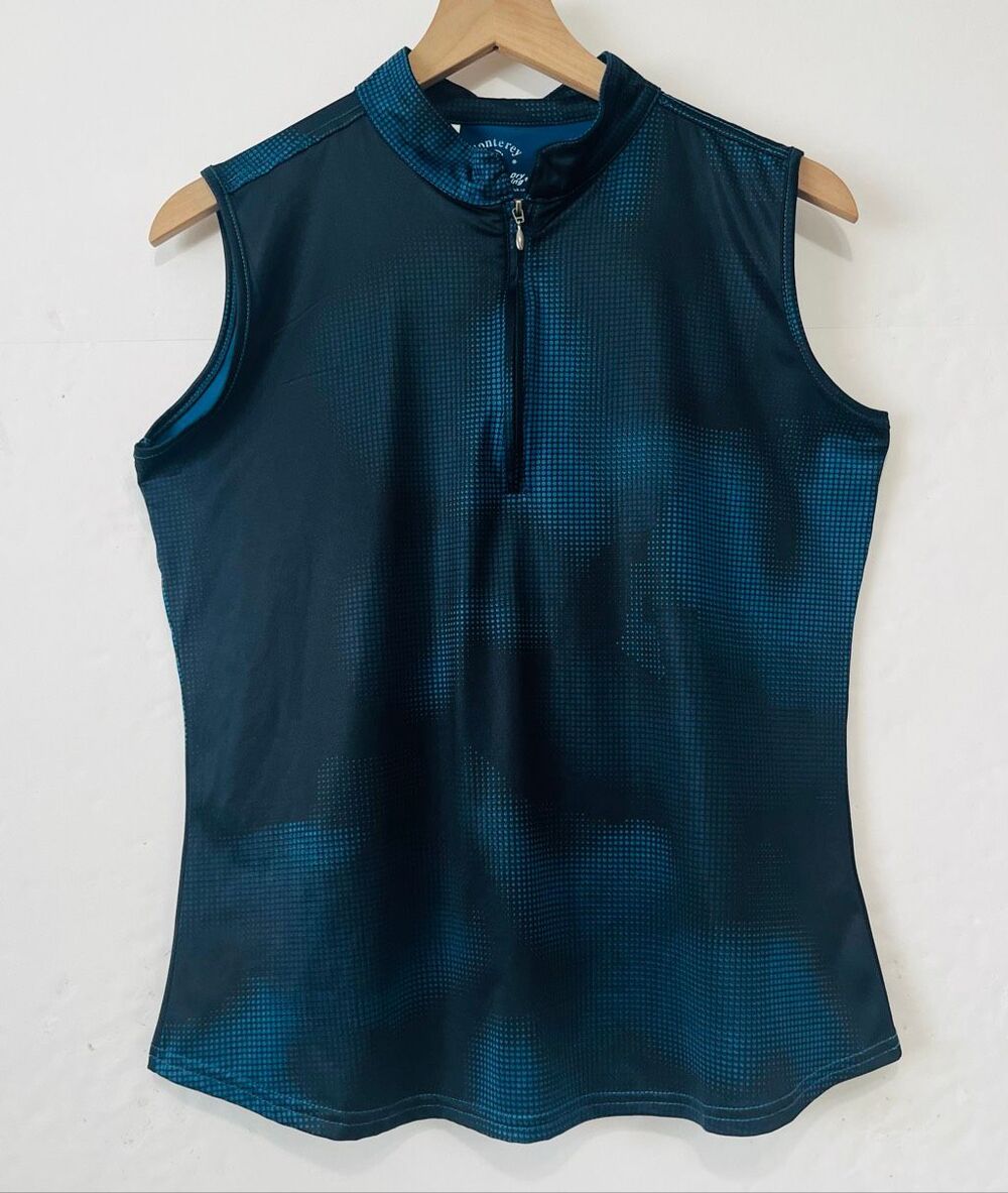 Monterey Club Dark Teal Sleeveless Golf Polo   Size M
